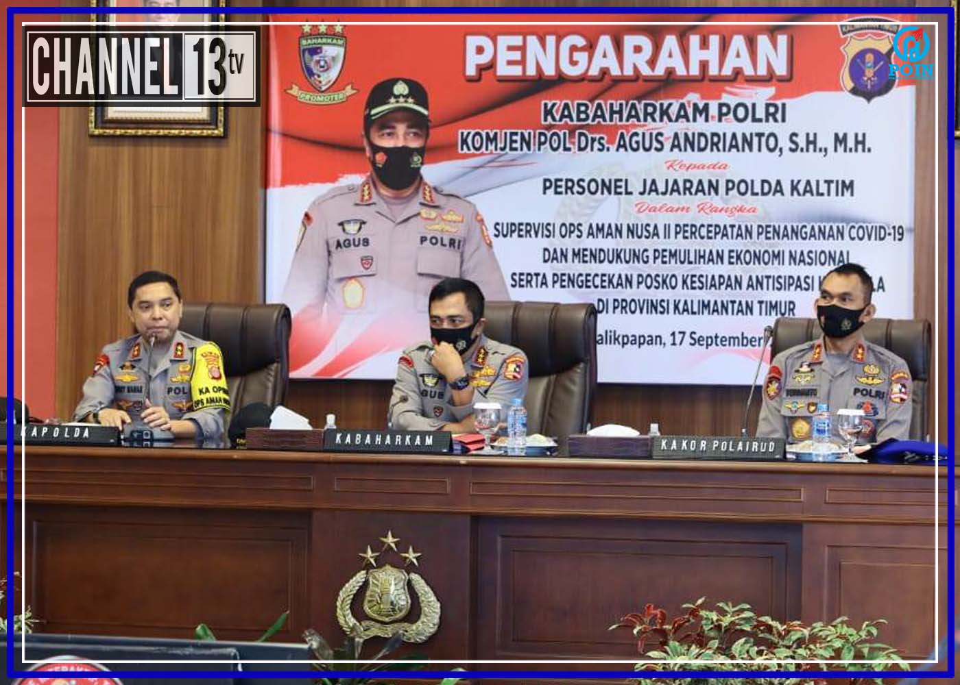 Komjen Pol Agus Andrianto, Supervisi Operasi Aman Nusa II-Penanganan COVID-19 di Polda Kaltim